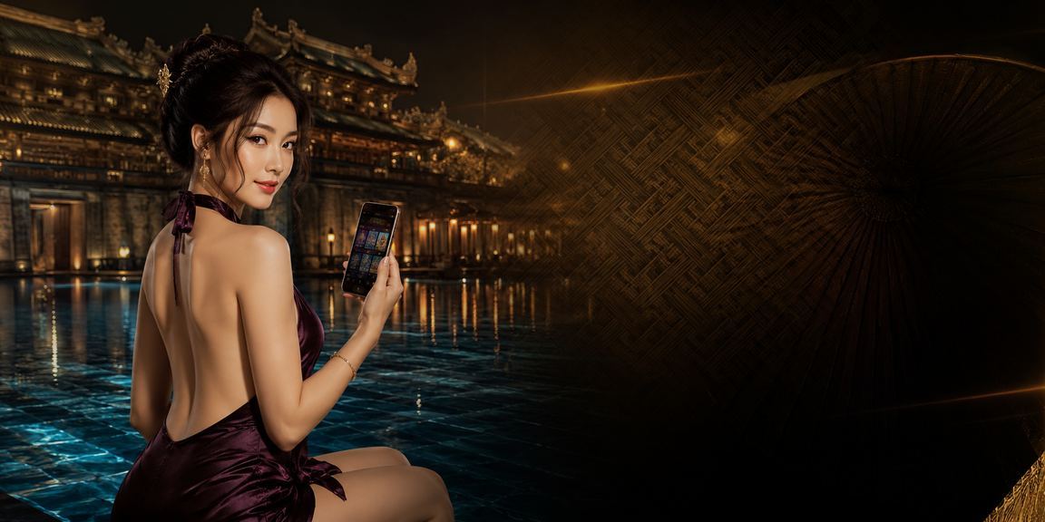 Người phụ nữ Huế đội nón lá kiểm tra ứng dụng casino và kèo cược trên điện thoại
